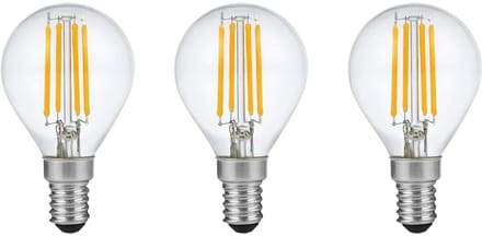 SPL E14 LED Lamp 4W Dimbaar - CRI 90 - Extra Warm Wit - 2200K - LED Filament Globe G45 - Vervangt 28W - 3 Stuks