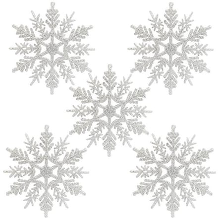 24 sneeuwvlokken kerstdecoratie voor kerstboom
