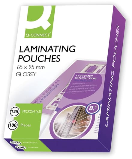 Q-CONNECT lamineeretui 2x 125 micron 65x95mm 100 stuks
