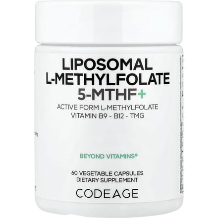 Codeage, Liposomale L-Methylfolaat 5-MTHF+, 60 Plantaardige Capsules