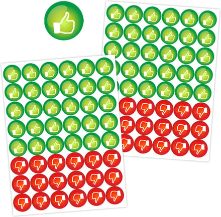 Like & Dislike Stickers - 4 Stickervellen Duimpjes - Beloningsstickers