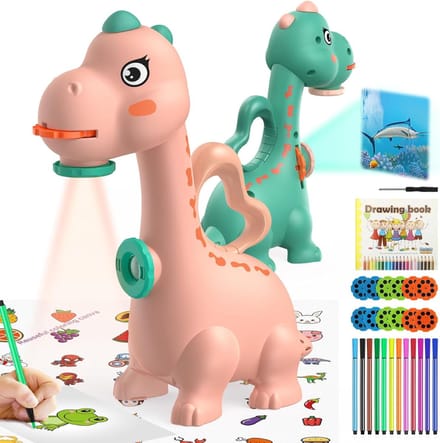 RVV® Tekenprojector - Kinder Tekenprojector - Tekenprojector Kinderen -Dinosaurus - Roze- 22cm x 15cm x 10cm