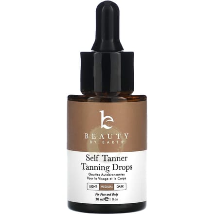 Beauty By Earth, Self Tanner Tanning Drops, Medium, 1 fl oz (30 ml) black