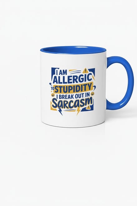 I Am Allergic to Stupidity Mok - Grappige Koffiemok met Sarcasme Design