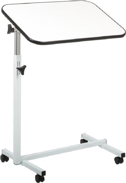 Bedtafel met wieltjes - Bedleestafel - Laptoptafel - Bijzettafel - Wit