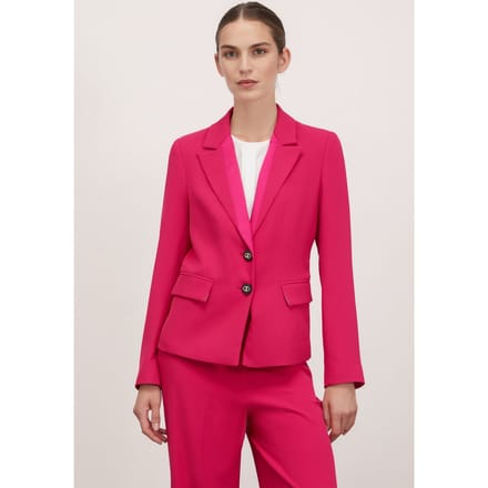 Motivi Single-breasted Blazer With Satin Inserts Fuxia Größe: 36 | Blazer Outlet | Damen | Weiß