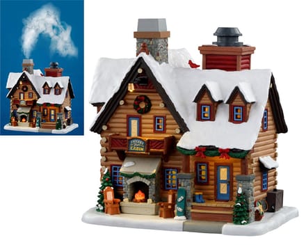 Lemax - 'Thicket Falls Cabin' - Verlicht gebouw met rookeffect - Inclusief adapter