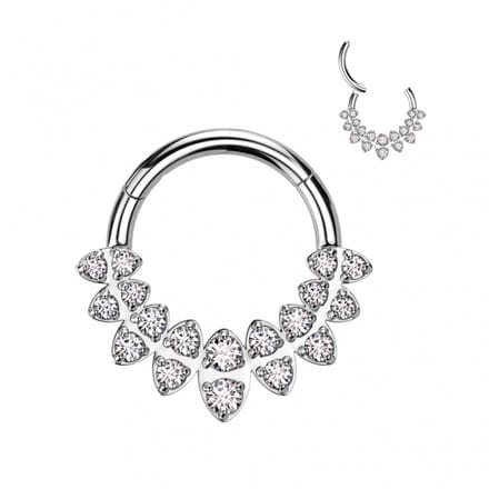 Piercing PVD Marquise rond 1.2x10 - zilver - LMPiercings