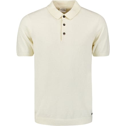 No Excess Pullover Short Sleeve Polo Solid Relief Knit Offwhite Größe: M | Poloshirts Outlet | Herren | Weiß