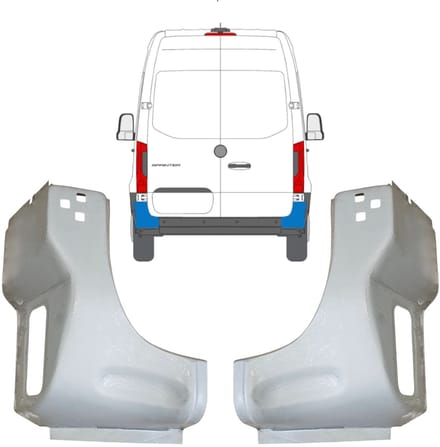 Reparatiepaneel achter hoek voor Mercedes Sprinter 2018- / Links + Rechts / Set