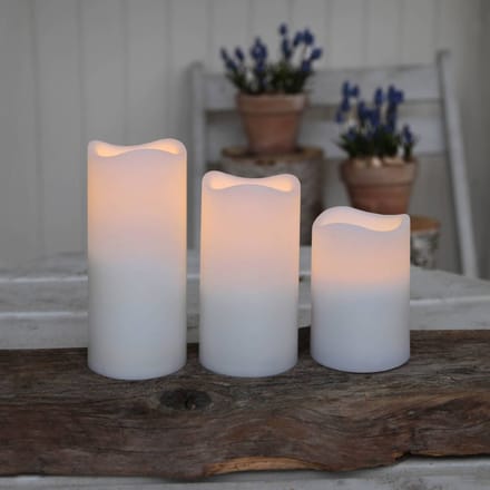 STAR TRADING Set van drie LED kaarsen voor buitenshuis
