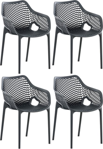 CLP Air XL Set van 4 Stapelstoelen - donkergrijs
