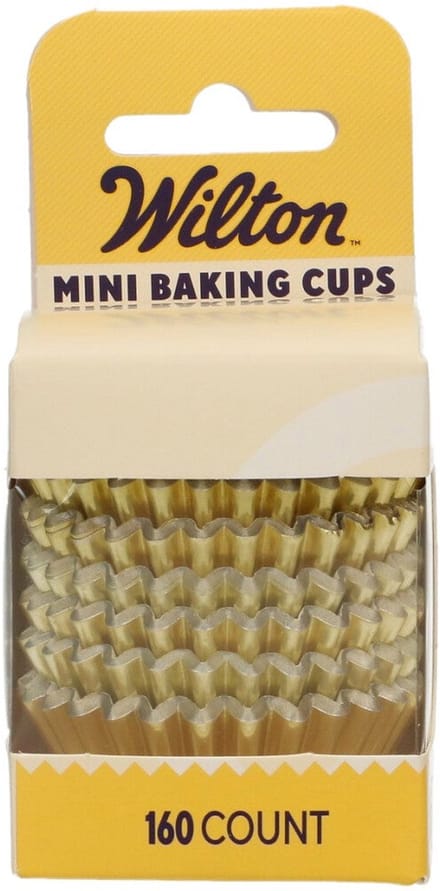 Wilton Mini Metallic Baking Cups - Goud - Set/160 - Cupcake Vormpjes - Muffin Bakvormpjes