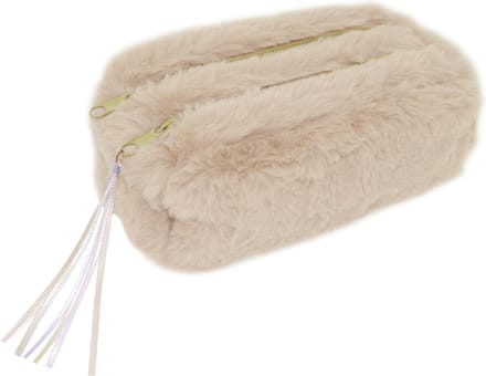 Kangaro etui - Galaxy Girl - roze bont - twee vakken