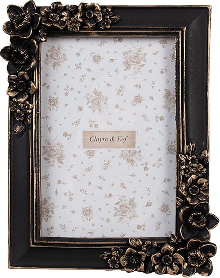 Clayre & Eef Fotolijst 10x15 cm Zwart Kunststof