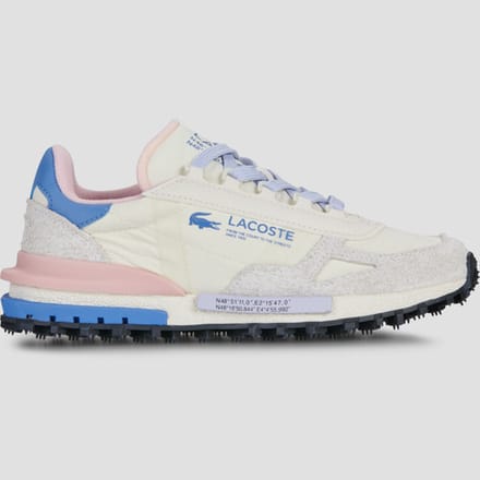 lacposte dames sneaker Elite D suède en nylon beige blauw