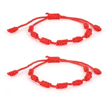 Geluksarmband - geluksbrenger - geknoopt rood touw 2 stuks
