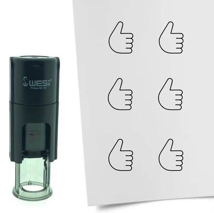 CombiCraft Stempel Duim omhoog 10mm rond - zwarte inkt