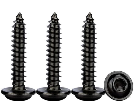 Zelftappende Schroeven Zwart, 50 Stuks M5x18mm Plaatschroeven met Ring Torx Houtschroeven RVS A2 V2A