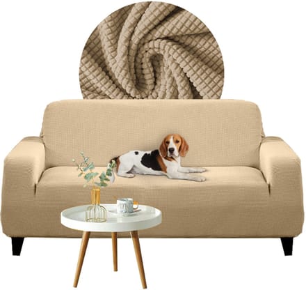 Meble odNowa Serie - Jacquard Sofa Beschermhoes - 4-persoons - Kameel Kleur - Elastaan