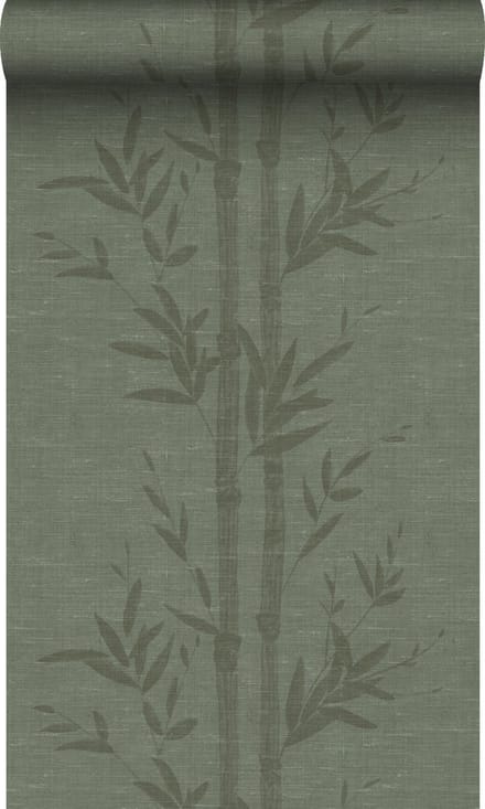 Origin Wallcoverings behang bamboe vergrijsd groen - 50 x 900 cm - 347928