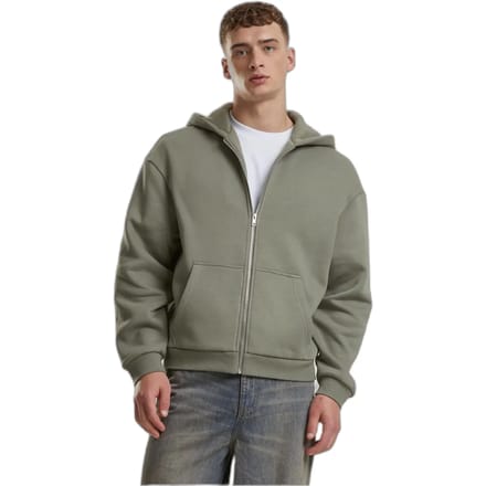 Urban Classics - Fluffy Vest met capuchon - S - Olijfgroen
