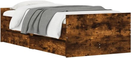 1-Persoons Bedframe met Lades in Eikenlook - 100x200 cm - Opbergbed