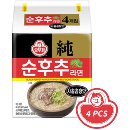 Ottogi Zwarte Peper Ramen Ossenbottensoep Smaakpakket 110g x 4 (2 opties) 8PCS red