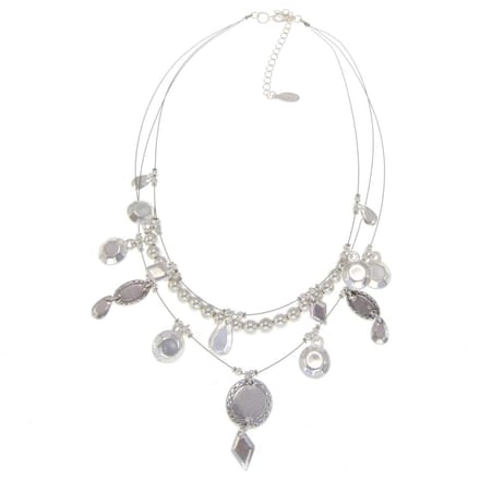 Behave - Layer Ketting - Vintage Mat Zilverkleurige Hangertjes