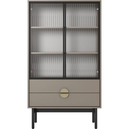 Selsey Stoon - Vitrinekast 3 planken - Beige/Cappuccino