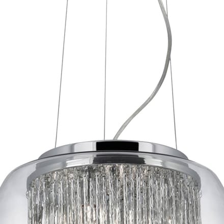 Searchlight Glazen hanglamp Curva in glanzend ontwerp
