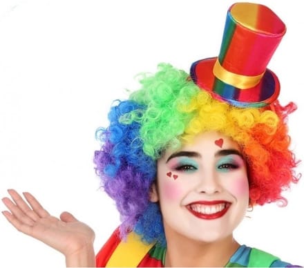 Mini hoge clownshoed verkleed accessoire voor volwassenen