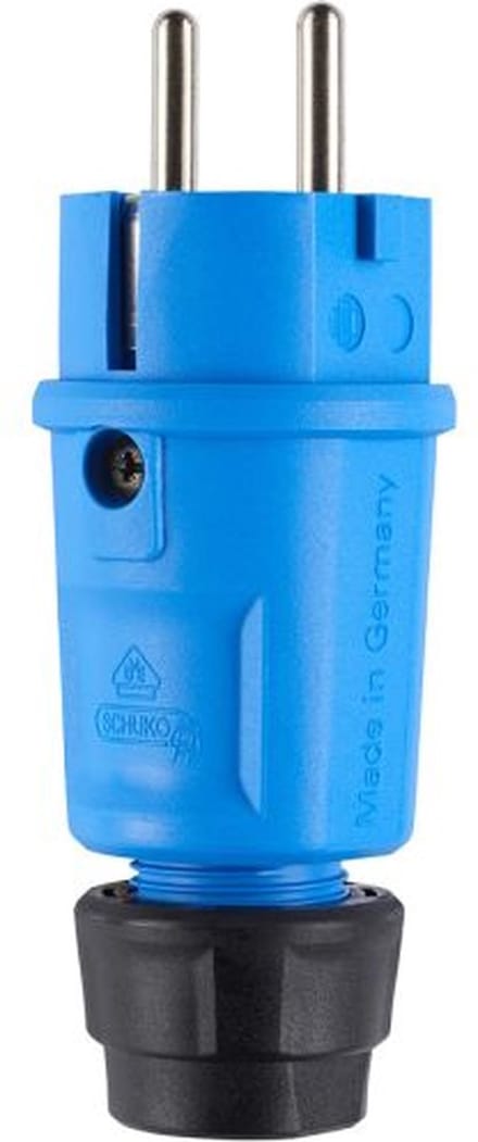 ABL Sursum stekker met randaarde + wartel IP44 blauw