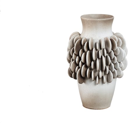 PTMD Wina Beige Ceramic Vase With Round Scales High S