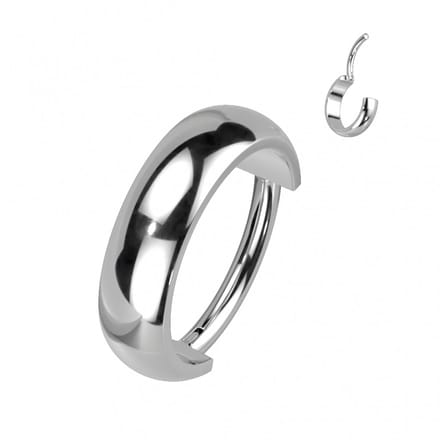 Piercing titanium dome clicker ring 1.2x8 - zilver - LMPiercings