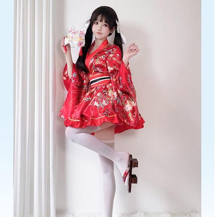 Japanse formele traditionele kimono cosplay kostuum One Size rood