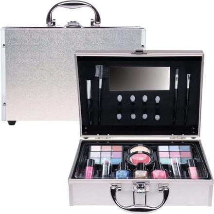 CASUELLE-Make up koffer Shiny Silver 41 delig