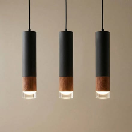 Envostar Fida hanglamp, 3-lamps, zwart