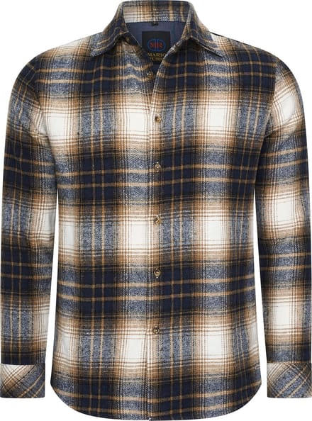 Mario Russo Overshirt - Overhemd Heren - Vest - 100% Katoen - M - Bruin