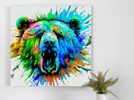 Rainbow bear burst | Rainbow Bear Burst | Kunst - 40x40 centimeter op Dibond | Foto op Dibond