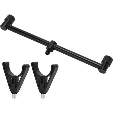 Support de Canne à Pêche à la Carpe Support Trépied Extérieur Support de Buzz Bars pour Canne à Pêche à la Carpe Noir(2 Têtes 25cm black