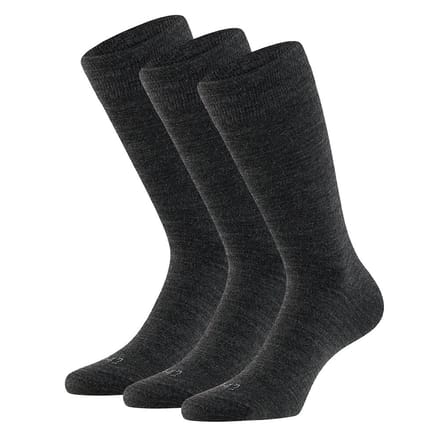 Apollo - Wollen sokken - Unisex - 3-Pak - Antraciet - Maat 43/46 - Merino sokken - sokken heren 43 46 - Wollen sokken - Naadloze sokken