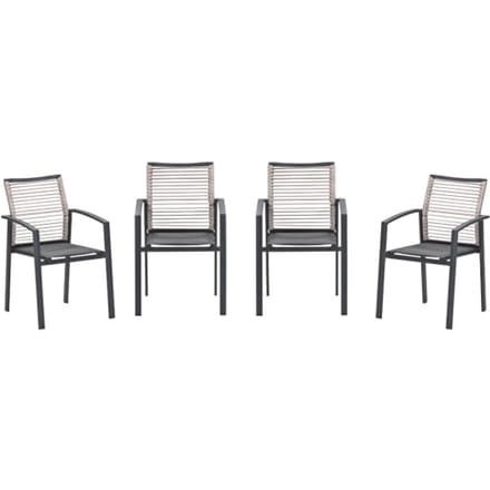 Garden Impressions Cosmo tuinstoelen set van 4 – carbon black / rope natural