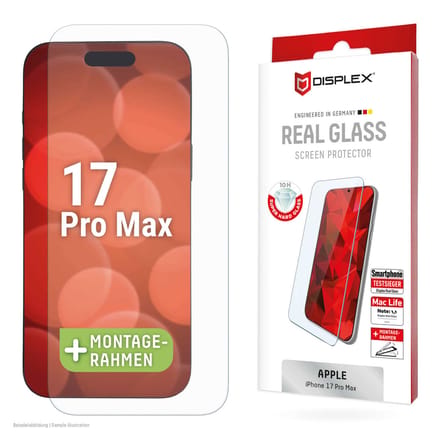 Displex Screenprotector Real Glass geschikt voor Apple iPhone 17 Pro Max