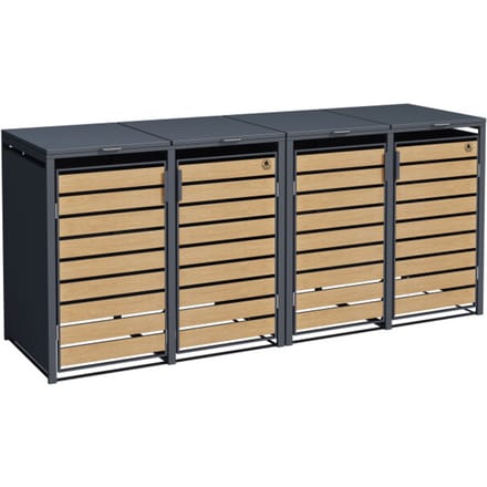 4gardenz® Premium Kliko Ombouw 4 bakken - Containerombouw - Houtlook