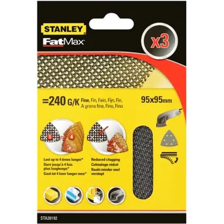 Stanley Fatmax Schuurgaas Sta39192-xj Quickfit K240 95x95mm 3 Stuks