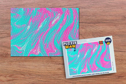 Puzzel Kunst - Roze - Blauw - Psychedelisch - Legpuzzel - Puzzel 500 stukjes