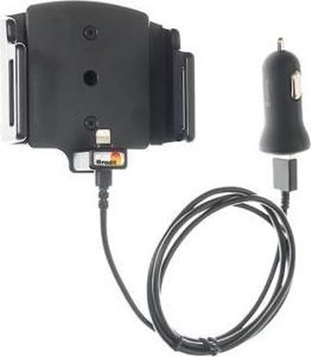 Brodit verstelbare houder-lader Apple iPhone X/XR/Xs USB sig.plug 12/24V