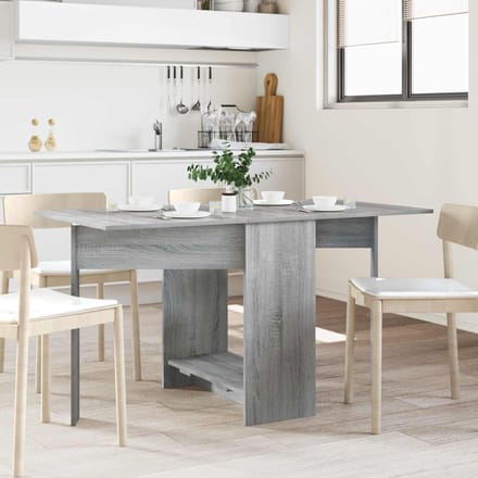 vidaXL - Eettafel - 138 - x - 70 - x - 73,5 - cm - Bewerkt - hout - Grijs - Sonoma