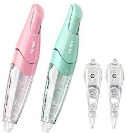 Vulbare Retractable Witte Correctietape Set - Schattige Witte Uitwispen voor Kantoorbenodigdheden, 4 Stuks